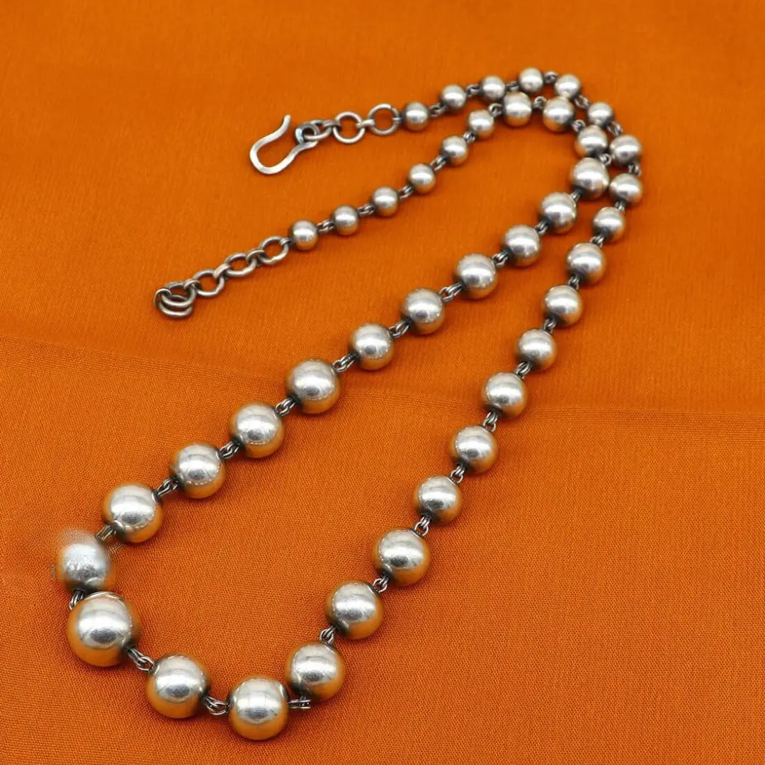 925 sterling silver customized stylish beaded necklace, excellent brides gifting wedding anniversary necklace tribal jewelry